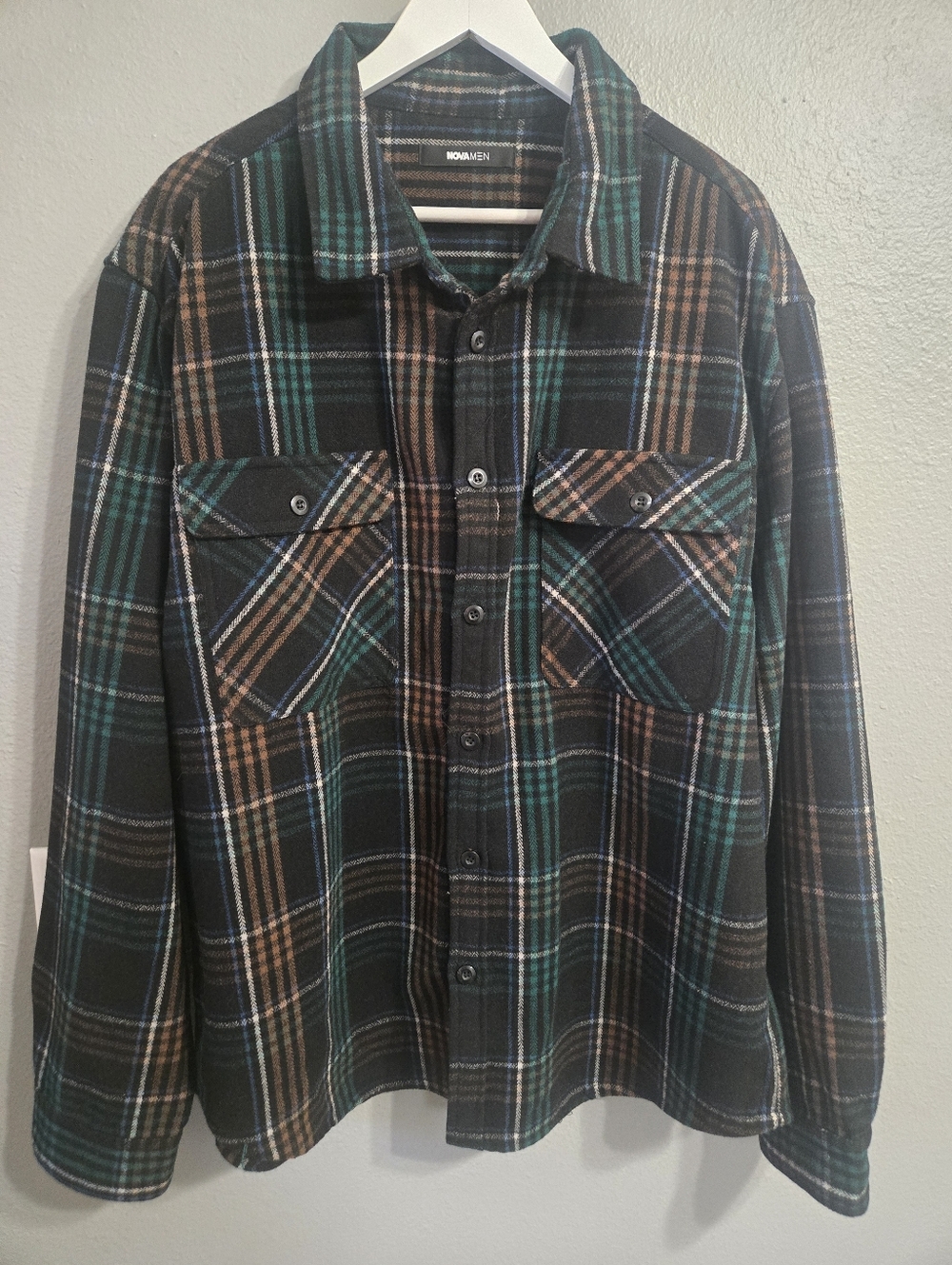 Irving Plaid Button Down Shirt Size XXL Nova Men